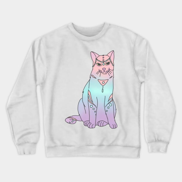 boho cat ombre pastel grunge tumblr Crewneck Sweatshirt by bigkidult